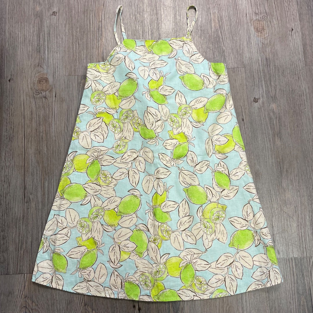 Lime Print Zara Lined Dress, 9Y