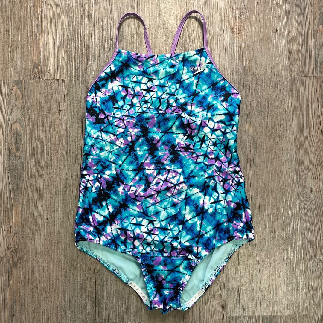 Multi Colour Speedo Onepiece Bathing Suit, 14Y