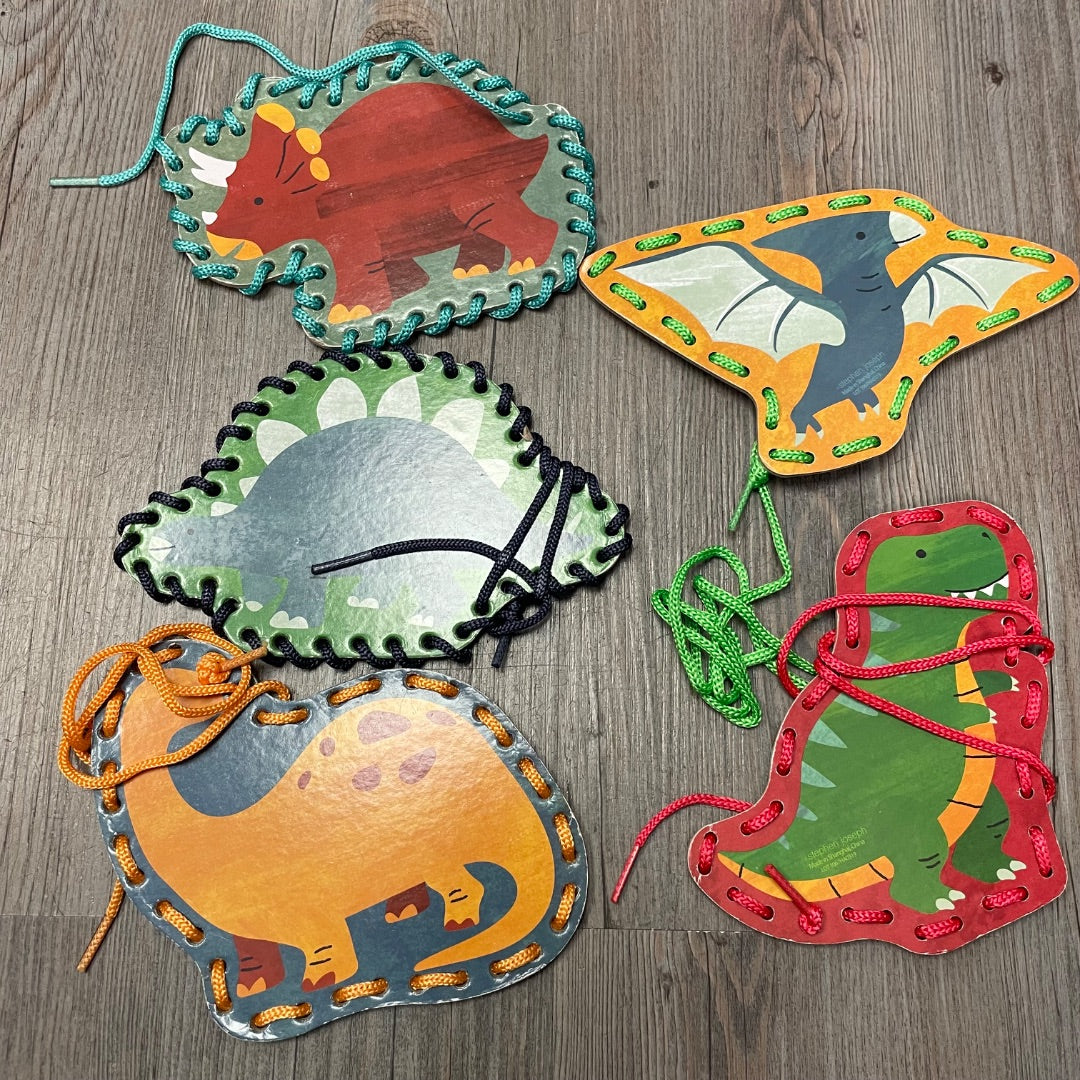 Multi Colour Lacing Dino Cards, Pre-owned