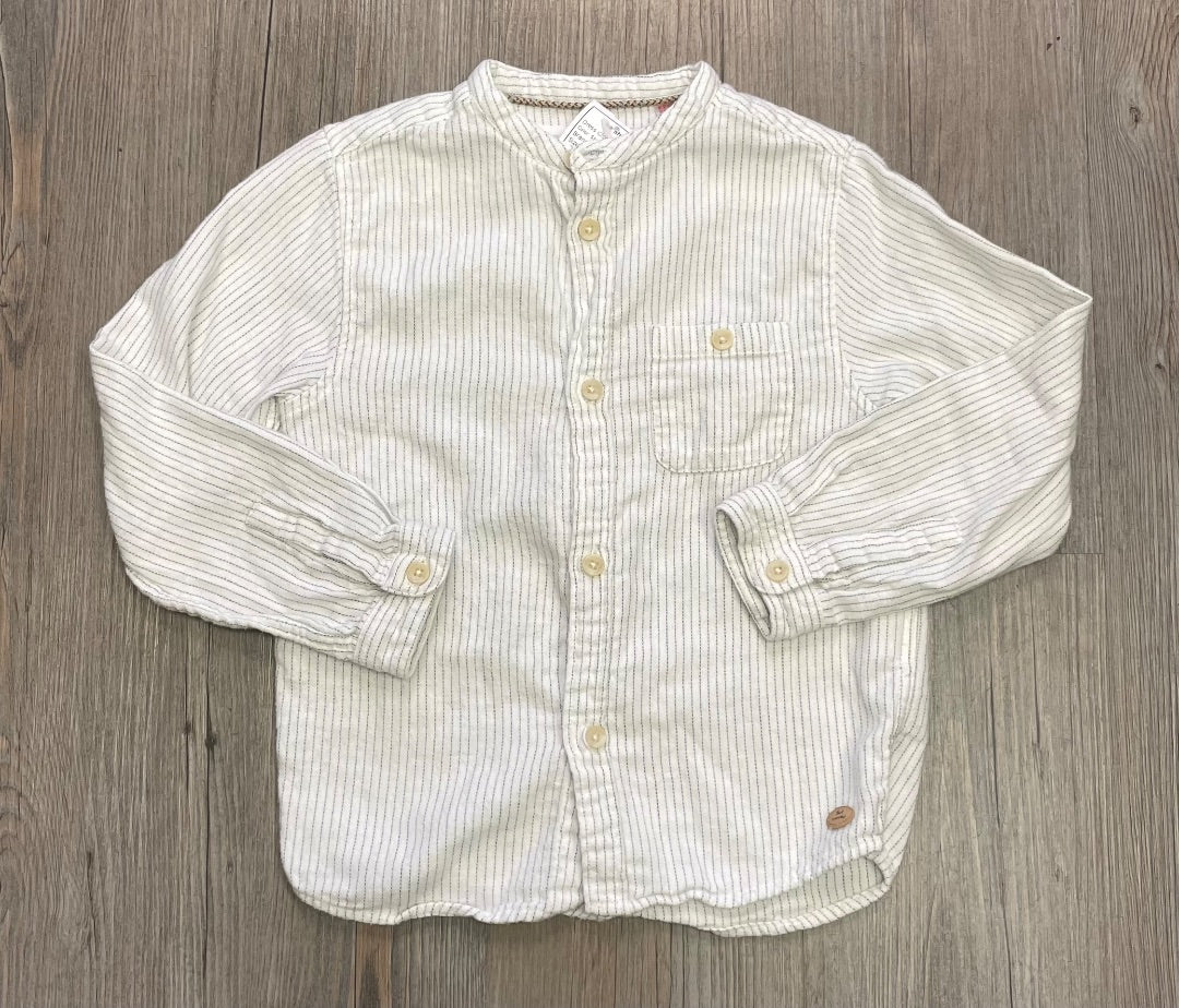 Stripe/Ivory Zara LS Shirt, 4-5Y