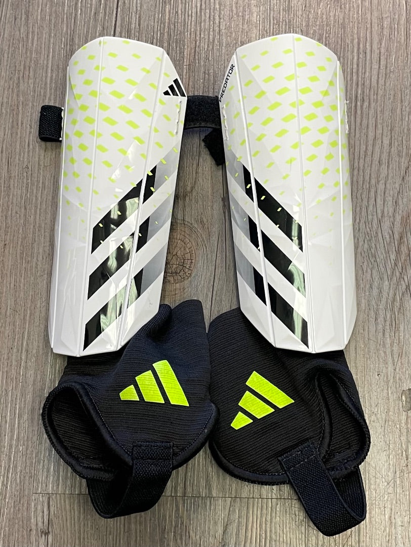 White Adidas Shin Guards, Medium