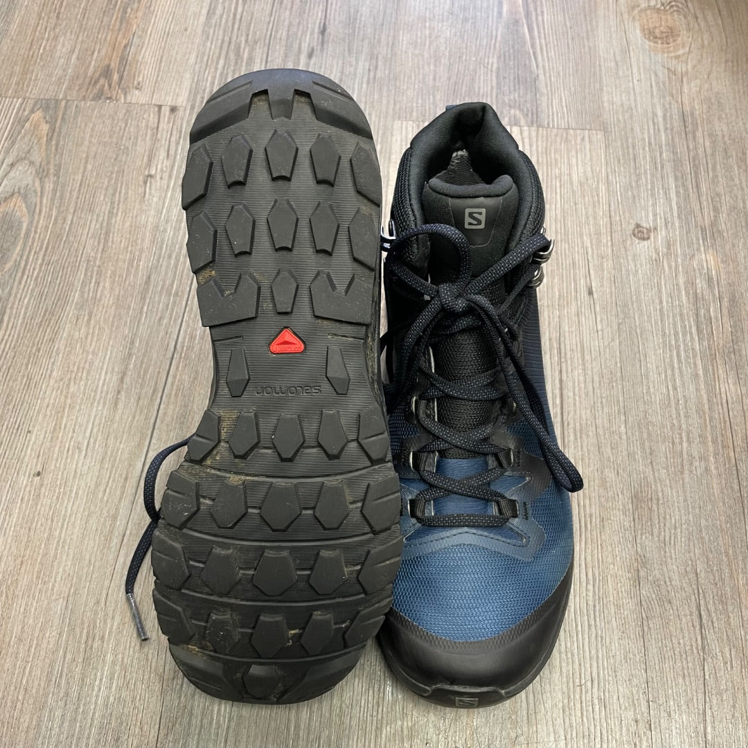 Navy Salomon Hiking Shoes, 9Y Adult