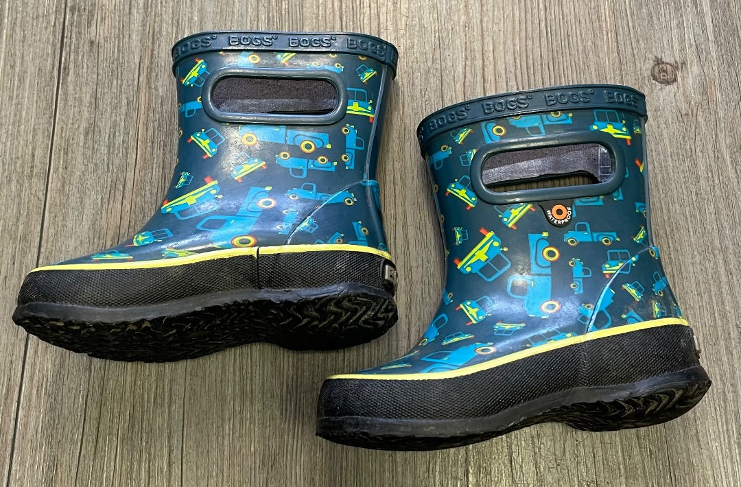 Blue/Yellow Bogs Rain Boots Trucks, 5T