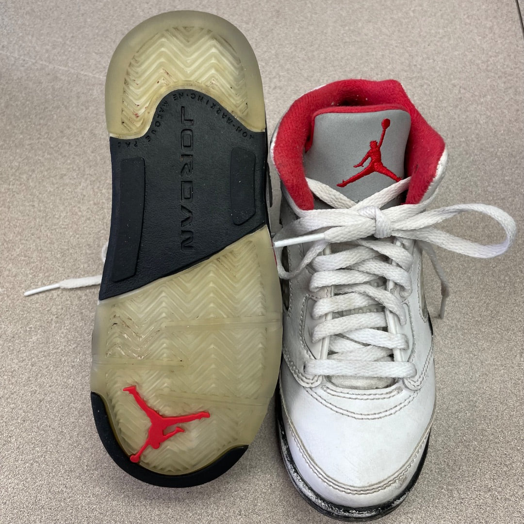 White Jordan Lace Up Sneaker, 12Y