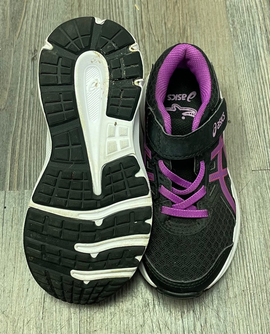 Black/Purple Asics Velcro Shoes, 12Y