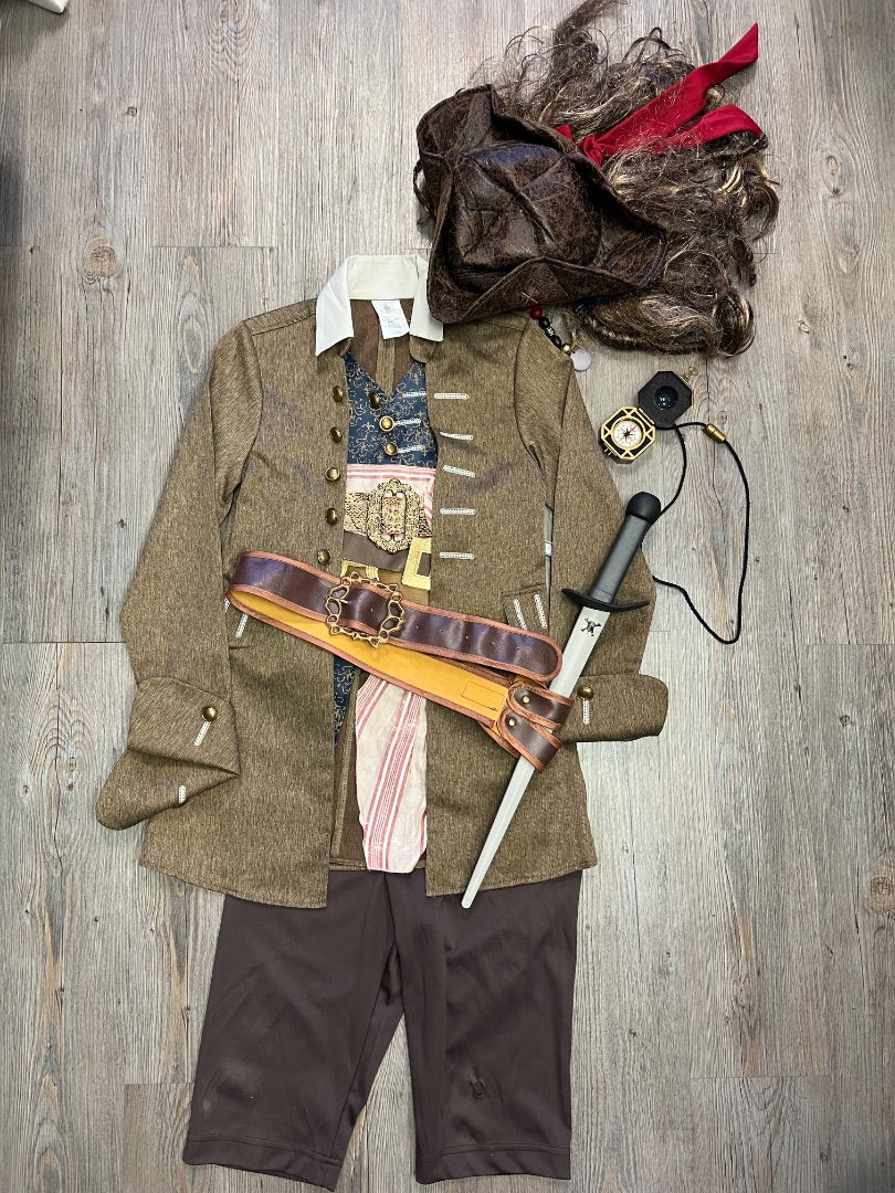 Brown Disney Captain Jack Sparrow Costume, 7-8Y