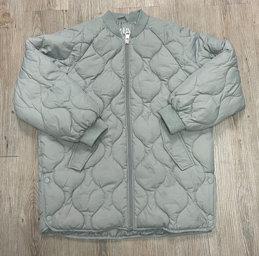 Grey Zara Quilted Winter Jacket, 9-10Y