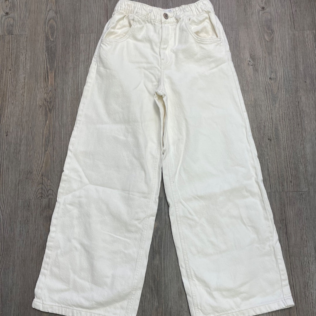 Ivory Zara Wide Leg Jeans, 10Y