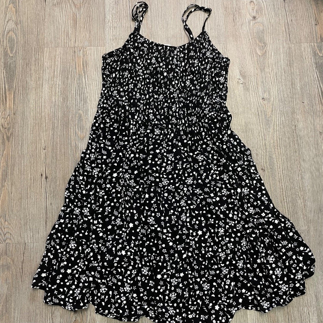 Black ,White Blue Notes Summer Dress, Small