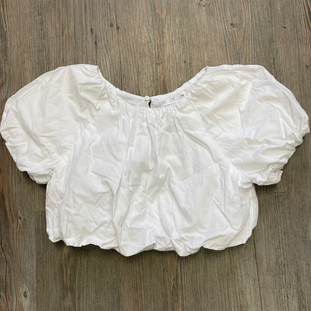 White Zara Cropped Top, 9Y