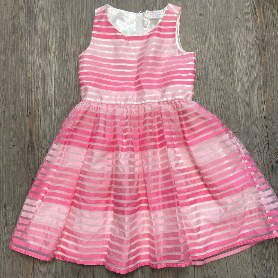 Pink Childrens Place Stripe Dress, 6Y