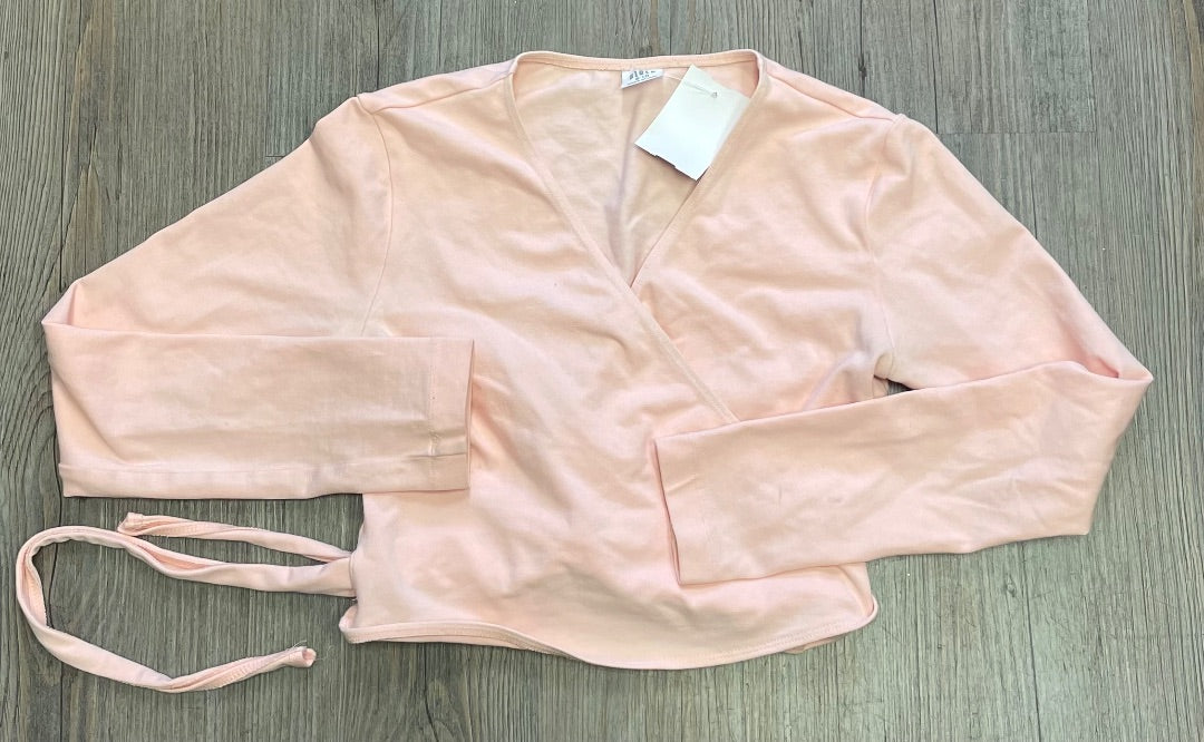 Pink Bloch Wrap LS Top, 7-8Y