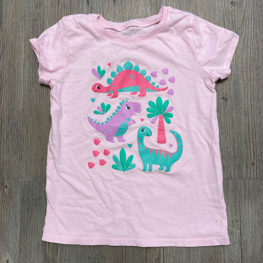 Pink Dino Print Childrens Place T-Shirt, 5Y