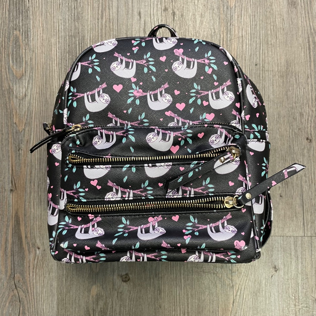 Sloth Animal Print Print Under One Sky Mini Back Pack, Pre-owned