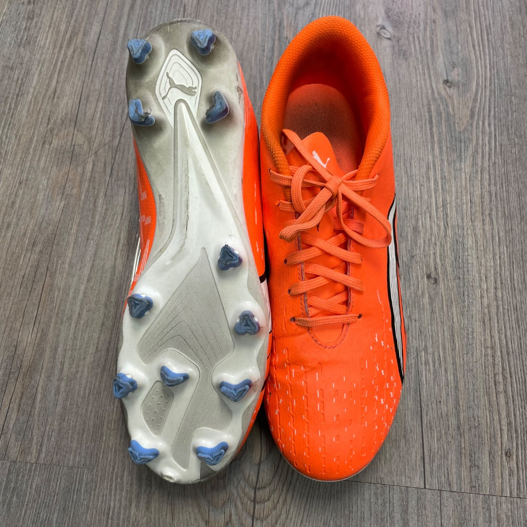 Orange Puma Soccer Cleats, 9.5Y Adult