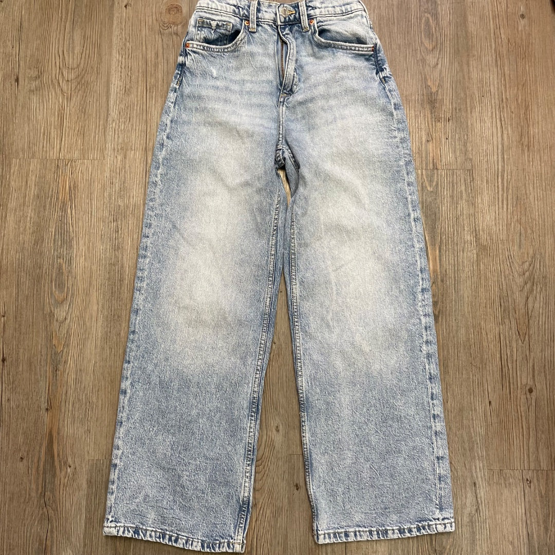 Blue H&M Wide Leg Jeans, 10-11Y