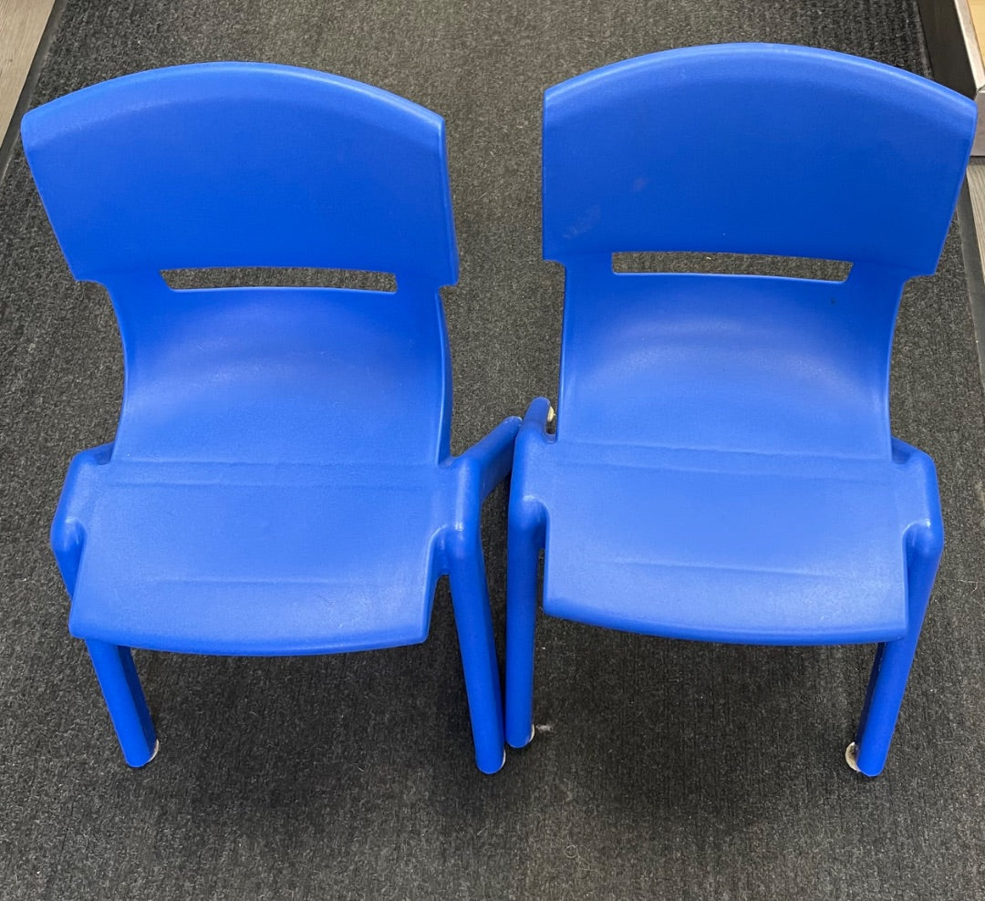 Blue Kids Chair Set Of 2, Pre-owned