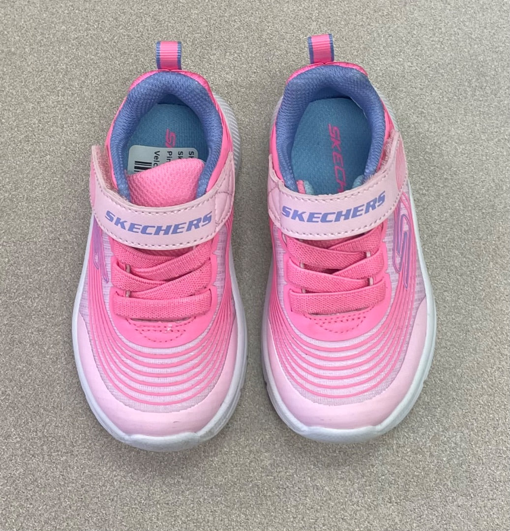 Pink Skechers Velcro Shoes, 6T