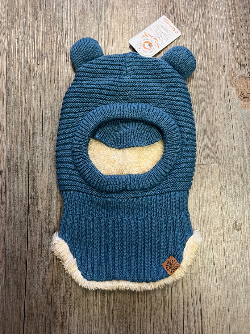 Denim Blue CaliKids Knit Balaclava with Ears, 9-24M