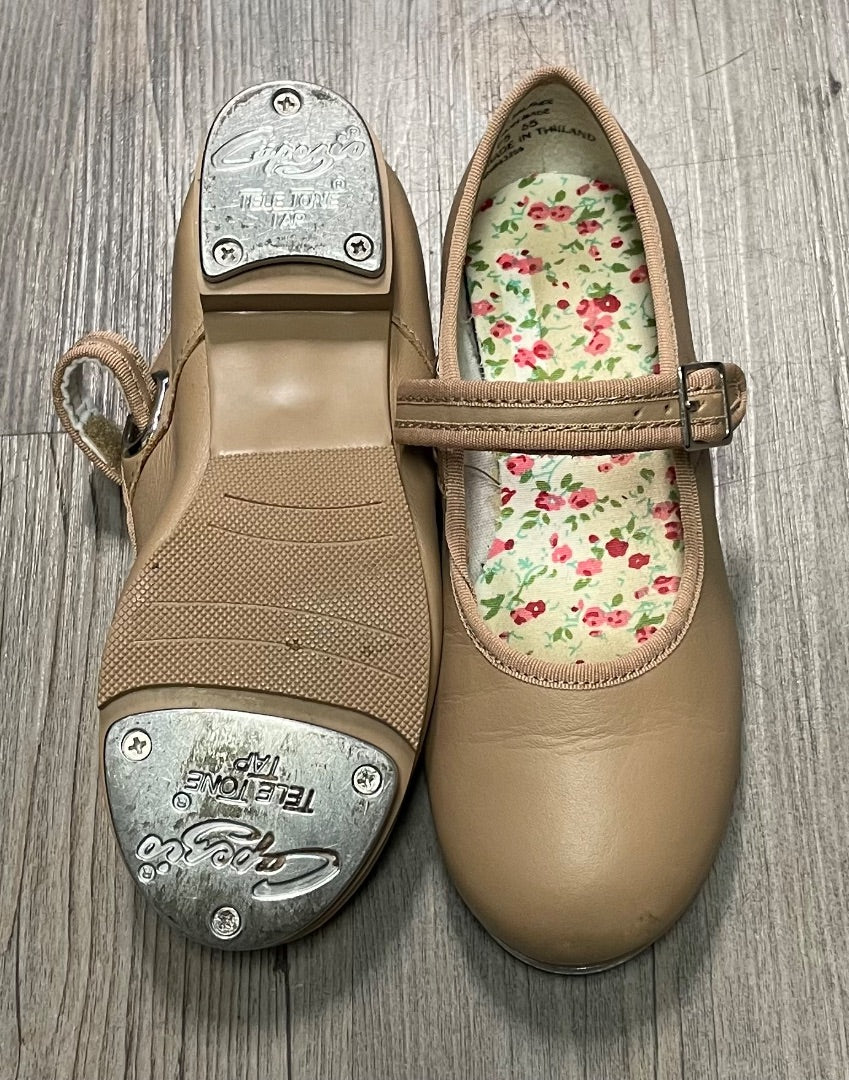 Beige Capezio Tap Shoes, 12Y