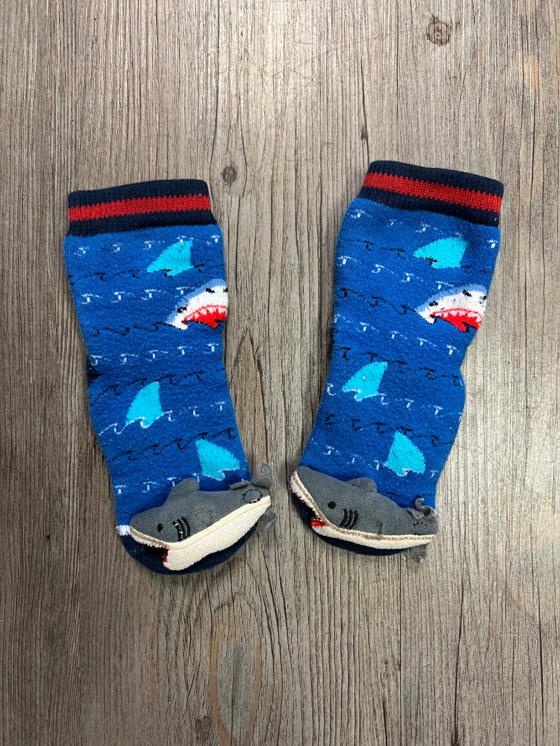Blue Shark Socks, 12-2Y