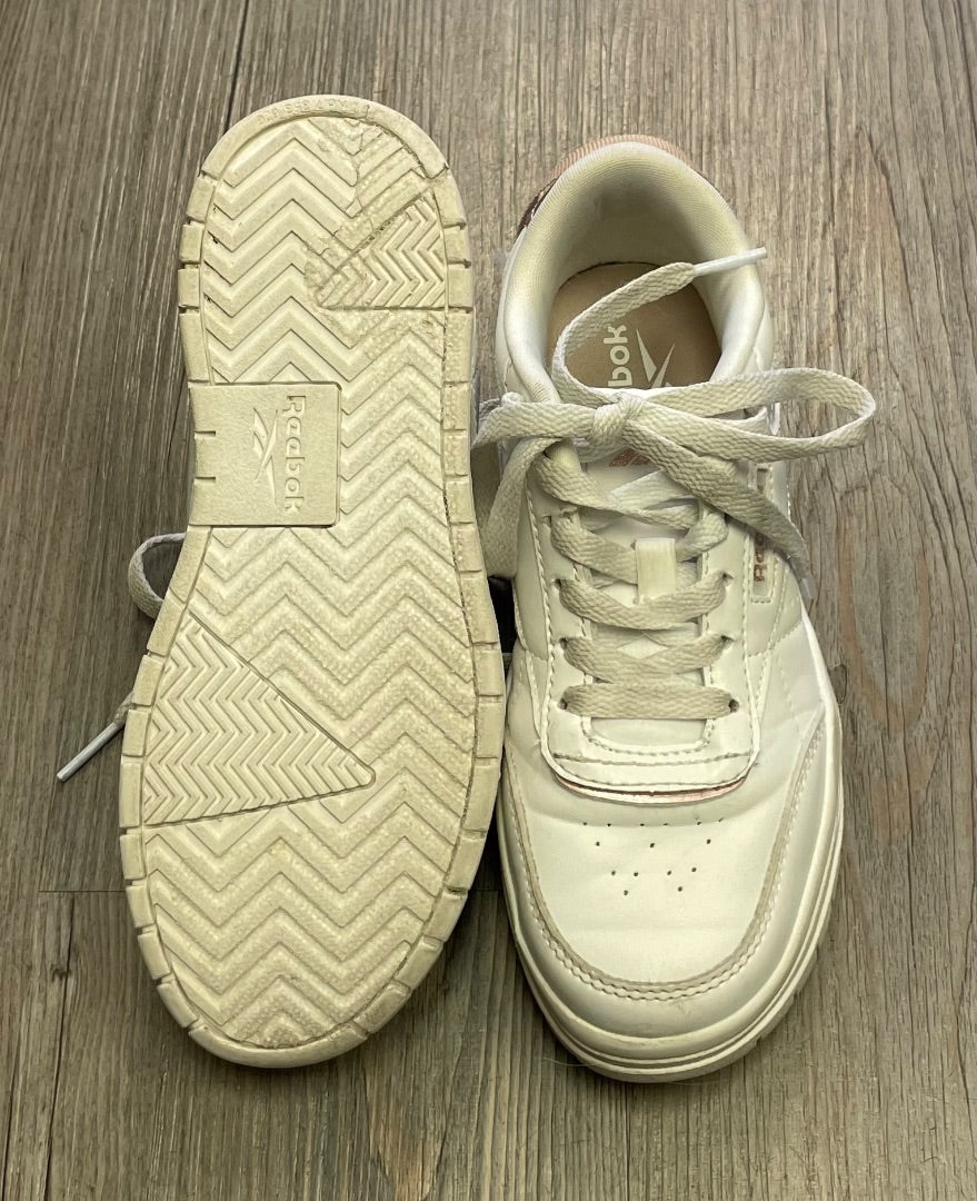 White Reebok Lace Up Sneaker, 1Y