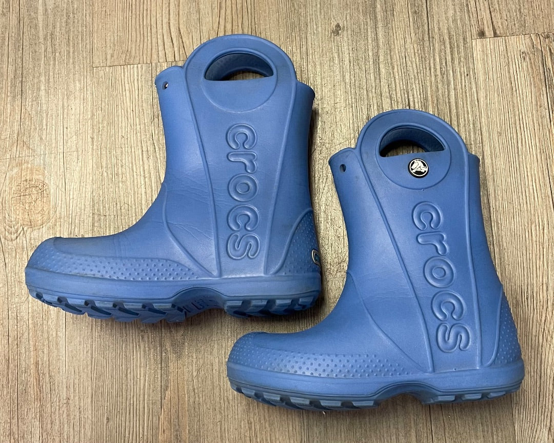 Blue Crocs Rain Boots, 11Y