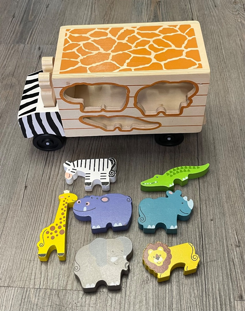 Multi Colour M&D Wooden Safari Truck, 2Y+