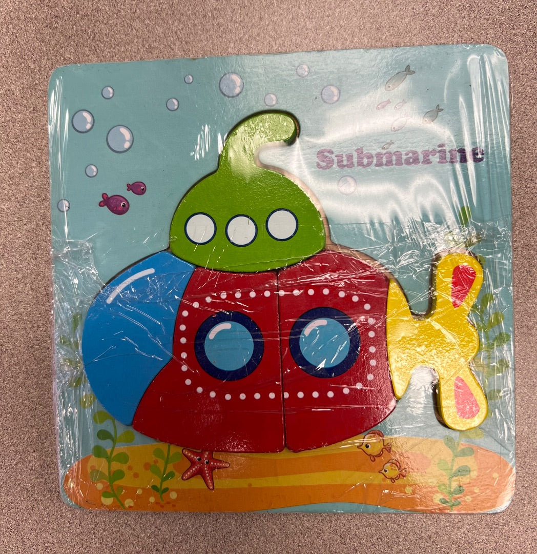 Multi Wooden Submarine Puzzle, Pre-owned