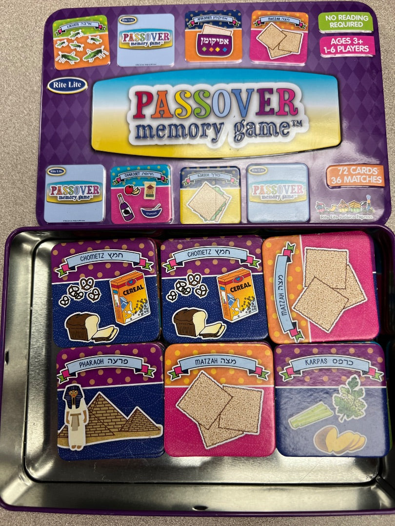 Purple Rite Lite Passover Memory Game, 33 Matches