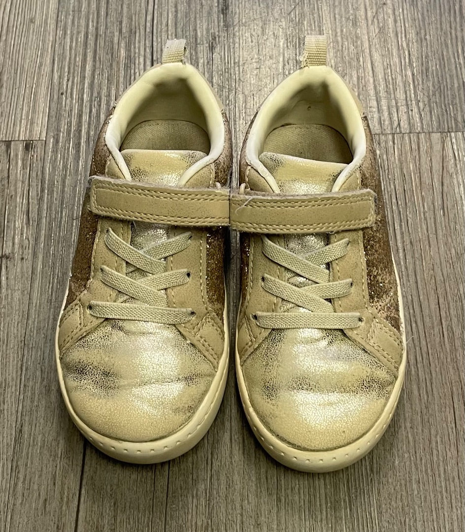 Gold Carters Velcro Sneaker, 8T