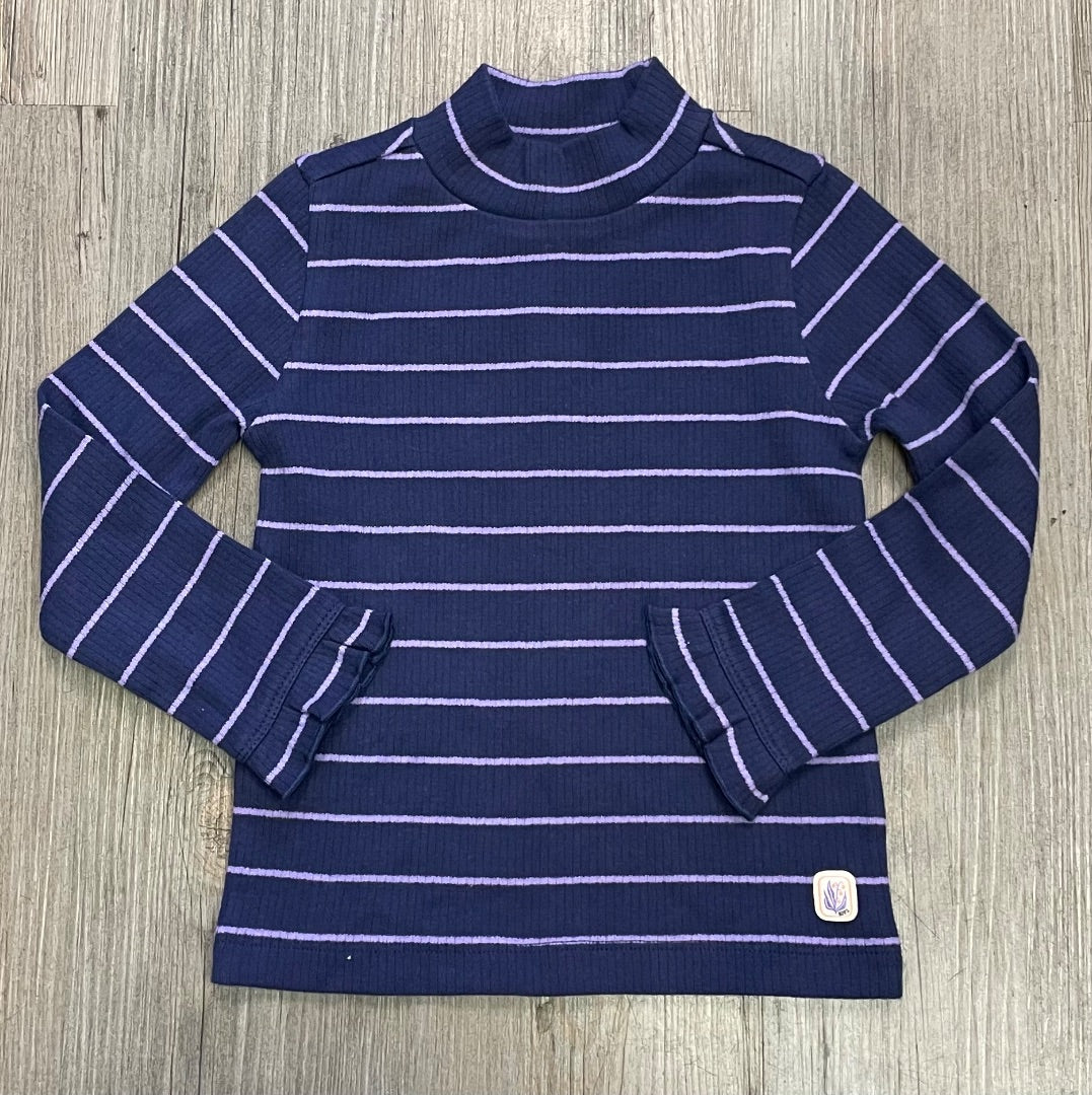 Blue/Purple Noppies LS Mock Neck Striped, 3-4Y