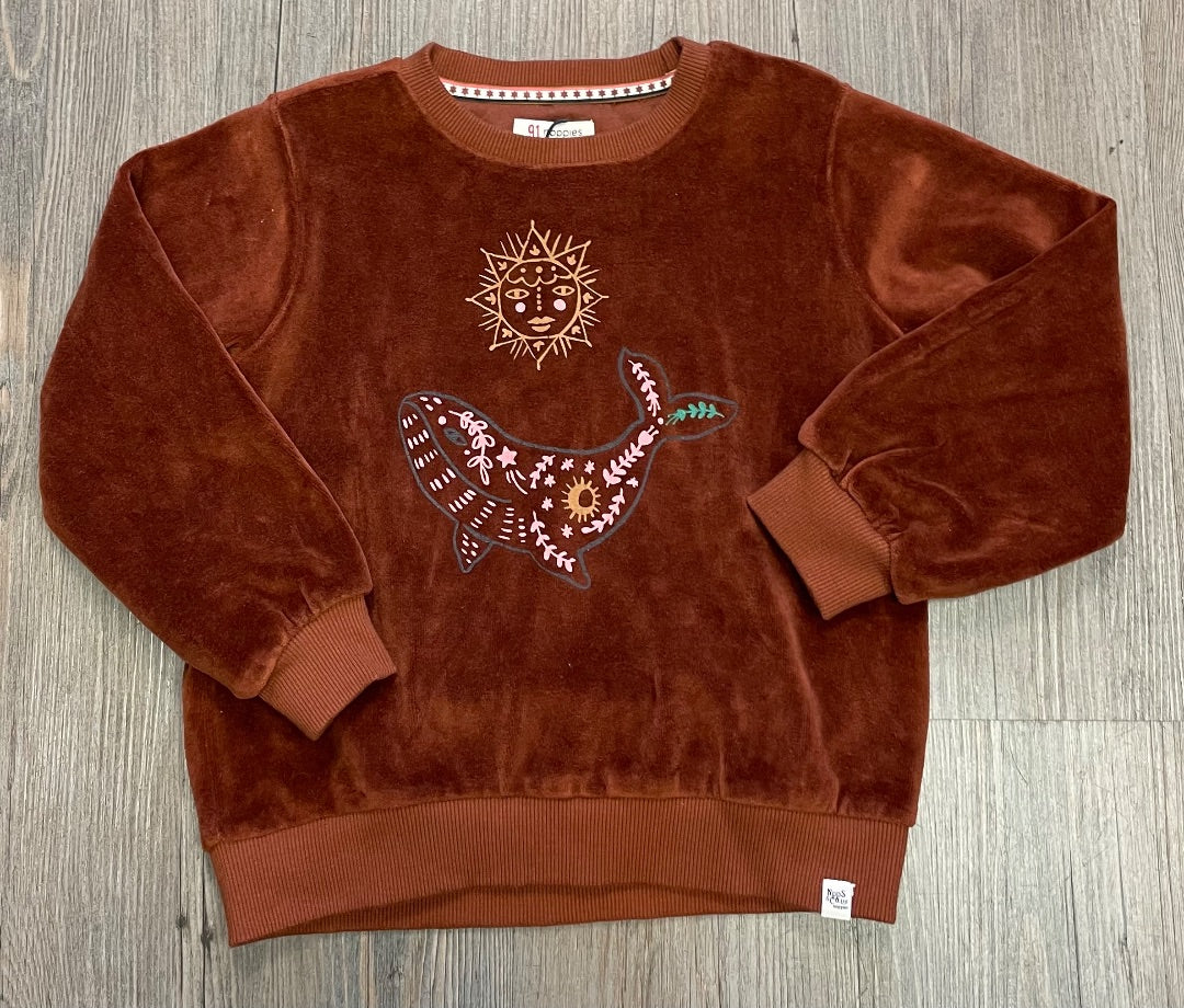 Brown Noppies Velour Sweatshirt, 3-4Y