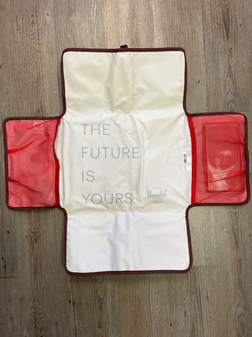 Burgundy Herschel Folding Changing Pad