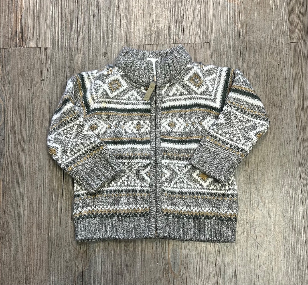 Grey Carters Knit Zip LS Sweater, 9M