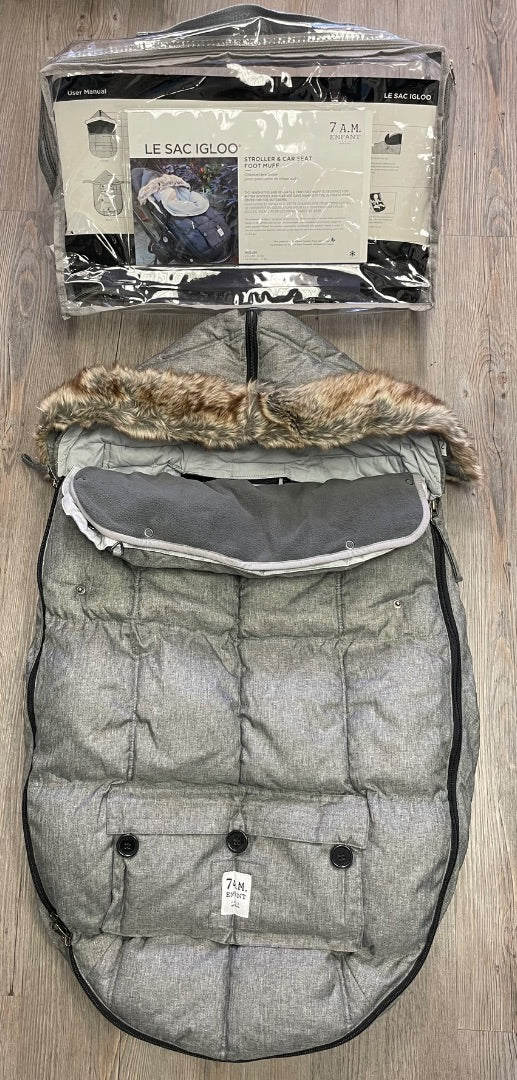 Grey 7AM Le Sac Igloo Footmuff, 6-18M