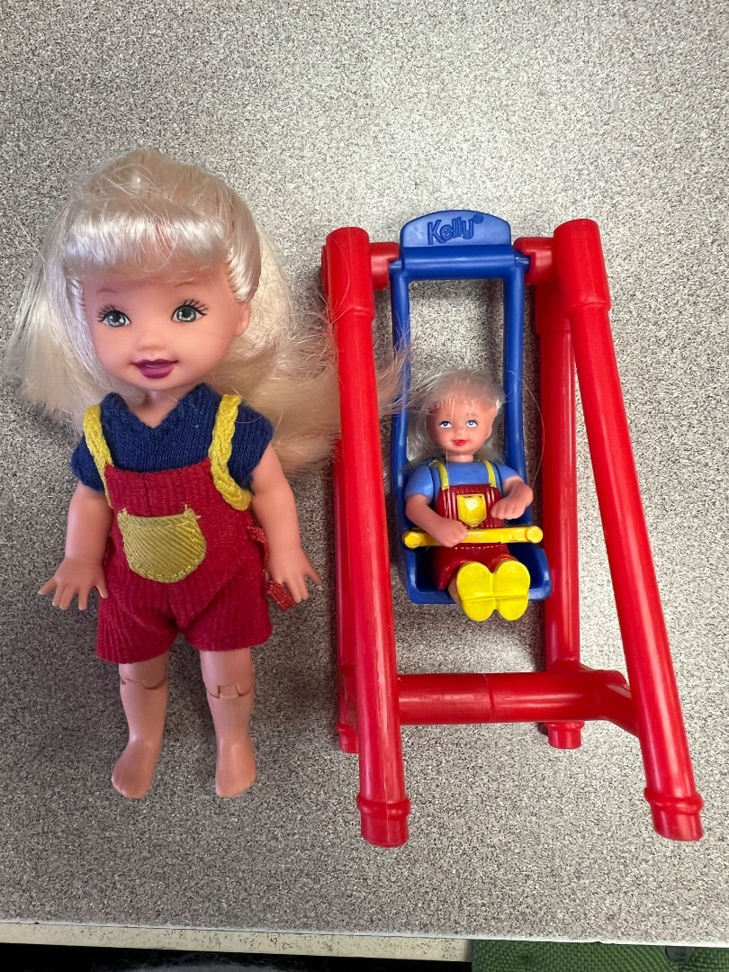 Blonde Mattel Kelly Doll with Swing, 3Y