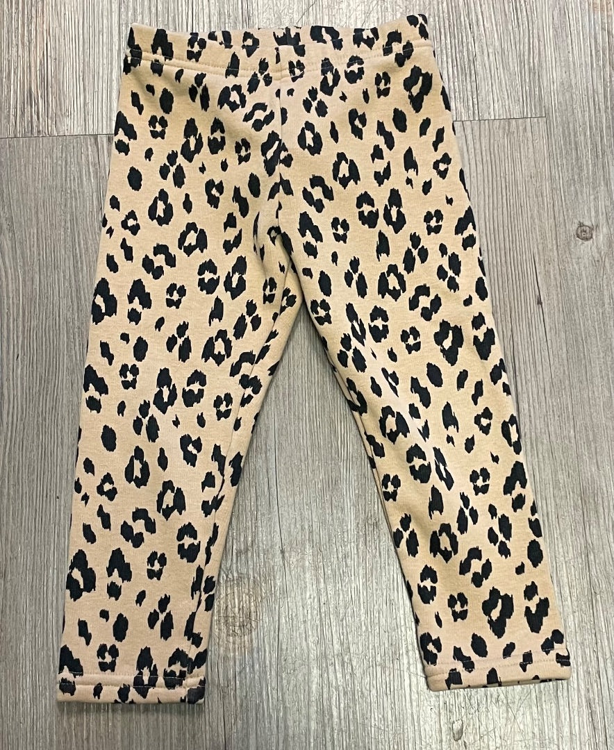 Leopard Carters Fleecelined legging, 3Y