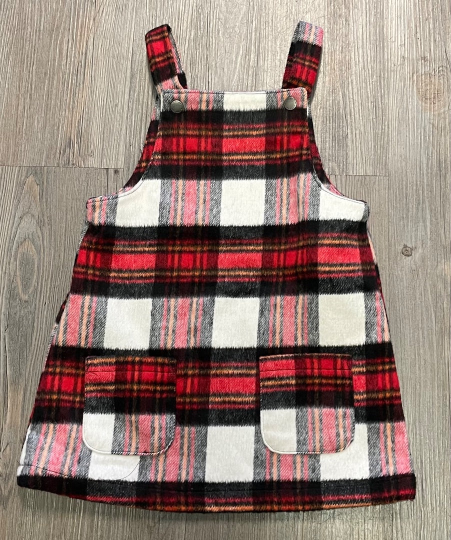 Plaid Little Me Romper Dress, 4Y