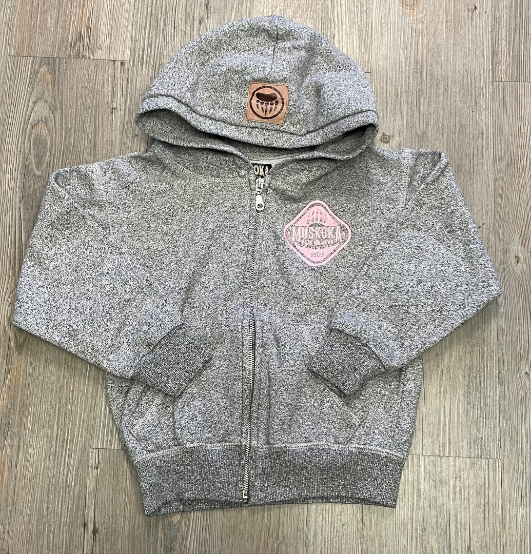 Grey Muskoka Bear Zip Hoodie, 4-5Y