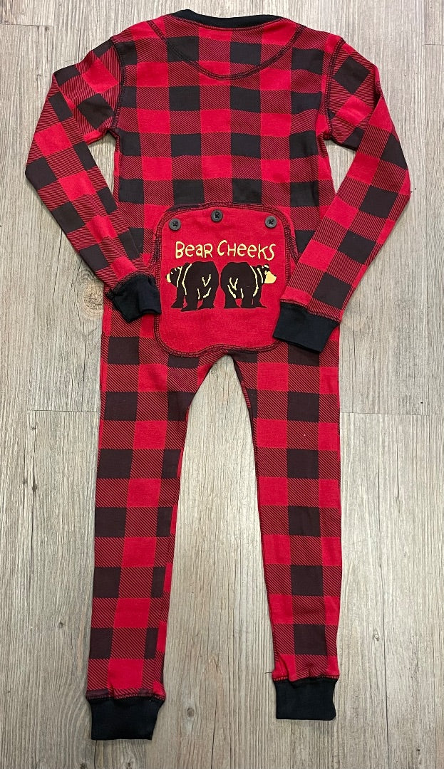 Plaid Lazy One PJ Onesie, 4Y