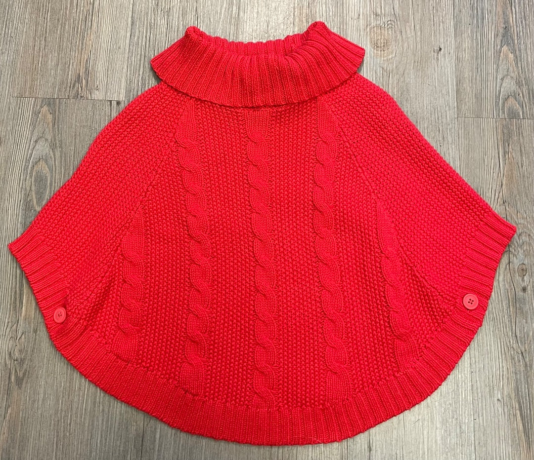 Blue Carters Knit Poncho, 7Y