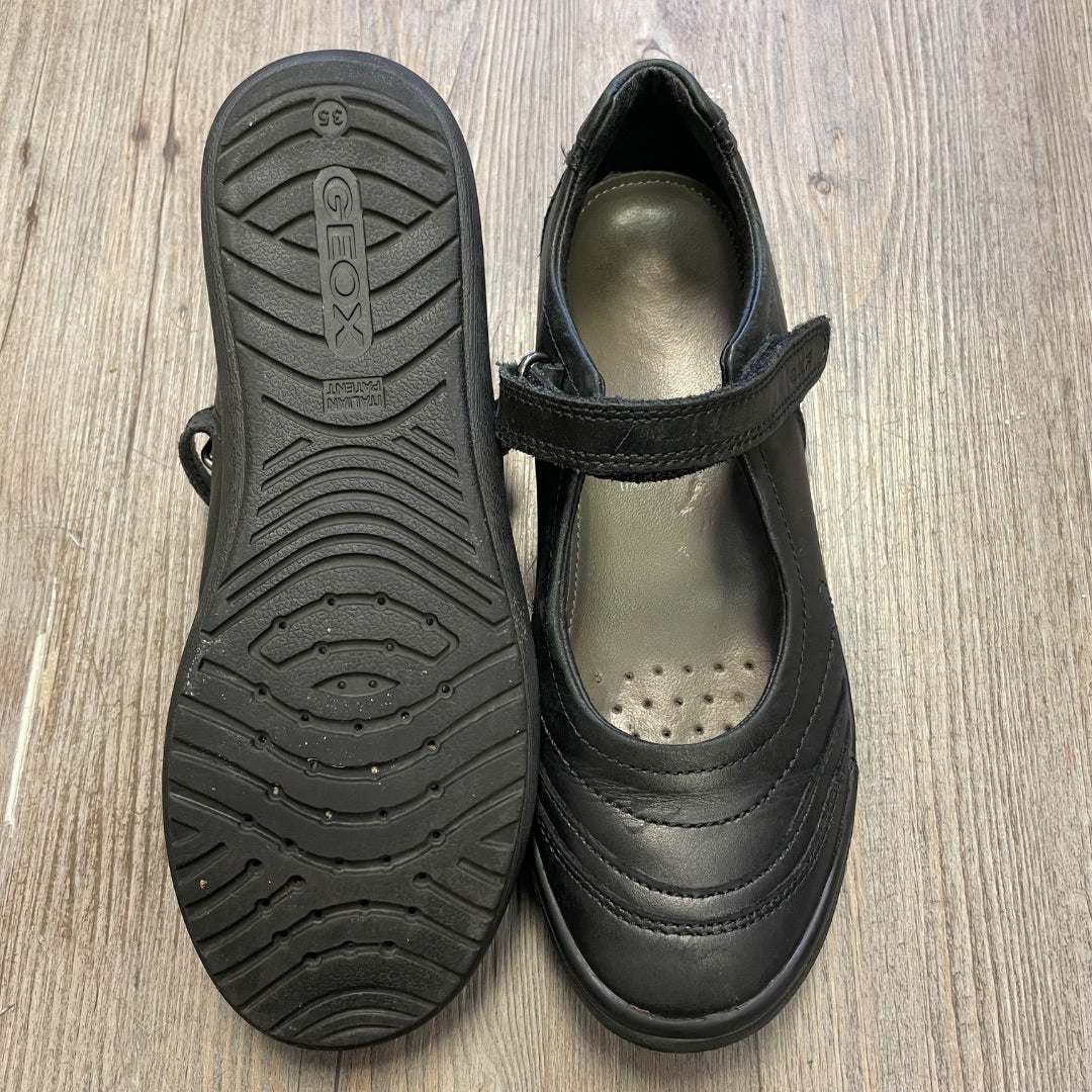 Black Geox Mary Jane Velcro, 5Y