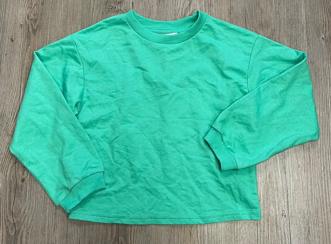 Green H&M Sweatshirt LS, 6-7Y