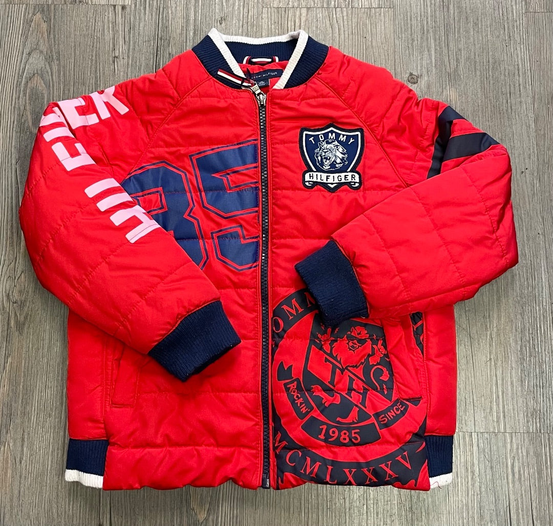 Red Tommy Hilfiger Puffer Jacket, 4-5Y