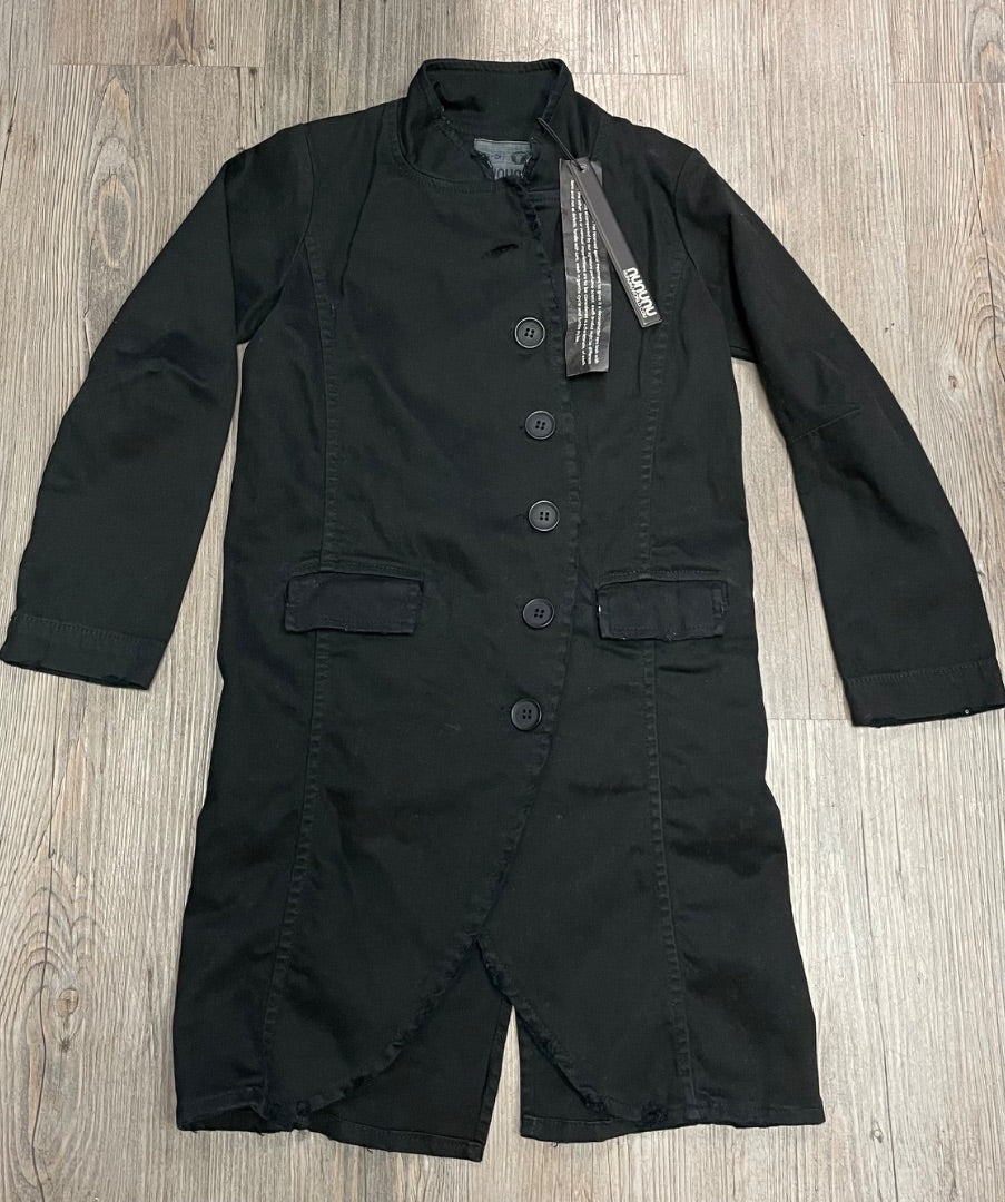 Black Nununu New Trench Coat, 4-5Y