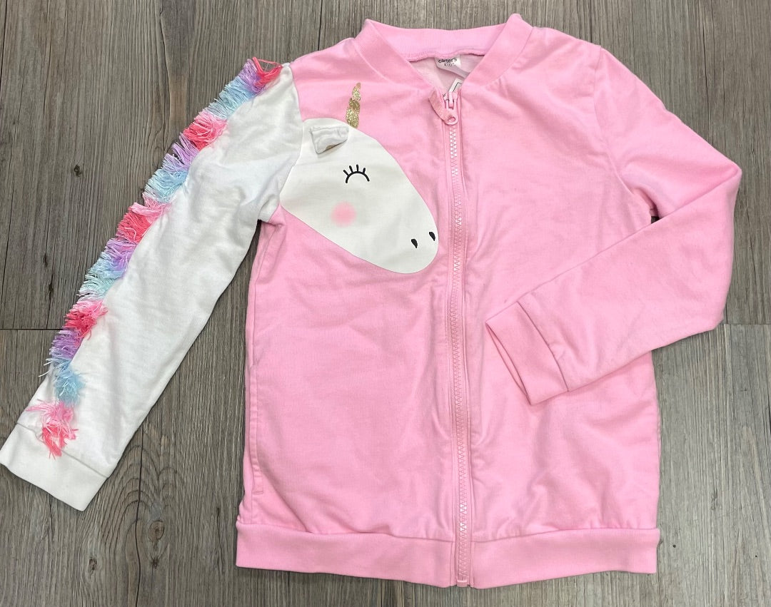 Pink Carters Zip Unicorn Sweatshirt, 7Y