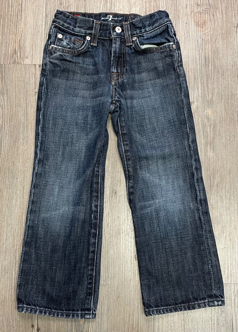 Navy 7For All Mankind Elastic Waist Jeans, 4Y