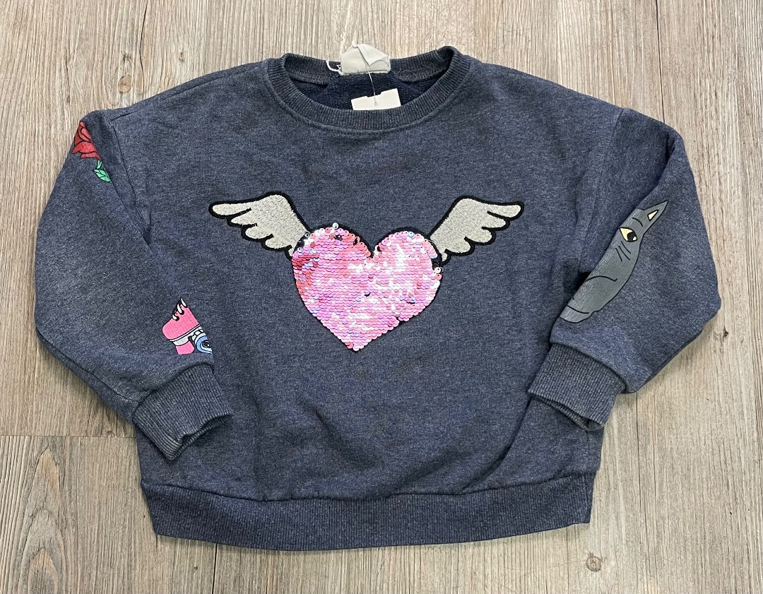 Navy Zara Sequins Sweatshirt, 6Y