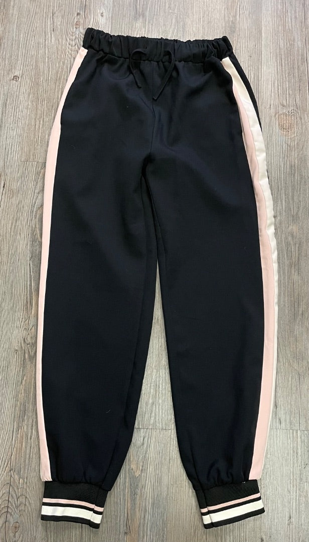 Black /Stripe Pink Zara Jogger Pants, 13-14Y